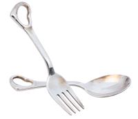 Vintage Tiffany & Co. Child's Fork and Spoon Designed by Elsa Peretti in Sterling Silver. No Monogram, New Unused