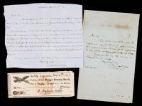 James Fenimore Cooper: American Author who Enjoyed Immense Success in the First Half of 19th Century. Two (2) ALS and One (1) Pa