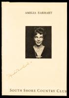 Amelia Earhart Signed Program Cover Photo as Keynote Speaker. Superb Signature, Clearly Legible, 1935