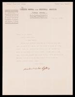 Booker T. Washington: Principal The Tuskegee Normal and Industrial Inst., Tuskegee, Alabama TLS Dated 1904