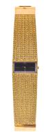 Ladies Spectacular 18K Yellow Gold Omega DeVille Rectangular Watch Ref 8270 Manual Wind with Very Impressive Gold Weight