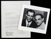 Richard Rogers and Lorenz Hart Signed Contract Acknowledging Postponement of the Opening of "I MARRIED AND ANGEL"