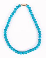 Ladies Vintage Turquoise Bead Necklace Boasting Beautiful Robin's Egg Blue Tones