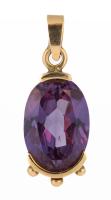 Ladies Spectacular 14K Yellow Gold and Amethyst Pendant. Amethyst is 27 Carats Set in a Formidable Mount