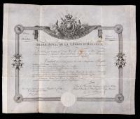 Louis XVIII: Certificate of Appointment as Chevalier in the Legion of Honour, as King of France on Vellum