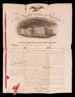 Jacob Thompson as Secretary of the Interior Signed Patent for Improved Mathematical Dividers (Calipers) January 5, 1858