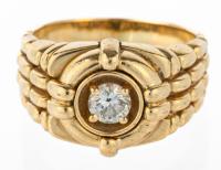Men's 14K Yellow Gold Diamond Ring .55 Carats Having Fine Color