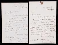 Horace Greeley; Newspaper Publisher and Founder of the NY Tribune, Editor and Presidential Candidate Two Autographed Letters Sig