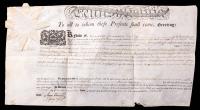 Governor of Pennsylvania Thomas Mifflin and James Trimble; Partly Printed and Signed Land Grant dated 1795.