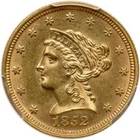 1852 $2.50 Liberty PCGS AU58