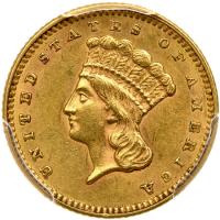 1862 $1 Gold Indian PCGS MS61