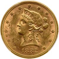1882 $10 Liberty PCGS MS62