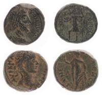Lot of 2 Bronzes from Neapolis (Shechem). About VF