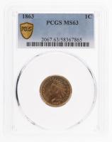 1863. Small Cent. PCGS graded MS63