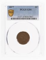 1877. Small Cent. PCGS graded G4