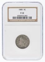 1885. Liberty Nickel. NGC graded F12
