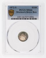 1872-S Liberty Seated Half Dime. Mint mark below bow. PCGS graded MS66 PQ
