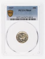 1937 Mercury Dime. PCGS graded Proof 64