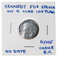 (ND) Kennedy Half Dollar MINT ERROR struck on a Clad 10&Acirc;&cent; Planchet. Choice Unc