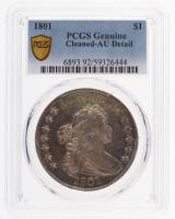 1801 Draped Bust Dollar. PCGS graded About Unc Cleaned