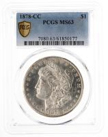 1878-CC. Morgan Dollar. PCGS graded MS63