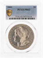 1881 Morgan Dollar. PCGS graded Proof 62