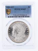 1881-CC. Morgan Dollar. PCGS graded MS65