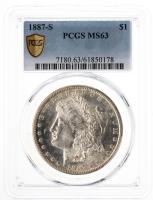 1887-S. Morgan Dollar. PCGS graded MS63