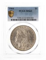 1904. Morgan Dollar. PCGS graded MS63