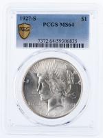 1927-S. Peace Dollar. PCGS graded MS64