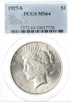 1927-S. Peace Dollar. PCGS graded MS64