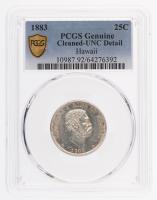 Hawaii. 1/4 Dollar, 1883. PCGS graded Unc Detail (Cleaned)
