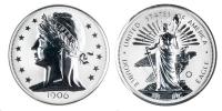1906-2020. Silver 5 oz .9999 Fine Private Issue of the Barber Double Eagle