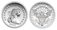 1804 Silver Dollar Modern Copy. Two oz of .999 Fine Silver. Gem Uncirculated