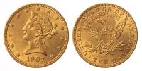 1907 $10 Liberty. AU50