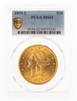 1899-S $20 Liberty. PCGS graded MS62