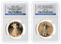 2006-W. $50.00 Gold American Eagle 20th Anniversary 3-piece Set