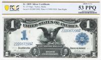 1899, $1 Silver Certificate. PCGS graded AU 53 PPQ