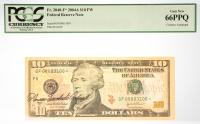 $10.00 Federal Reserve Star Note Series 2004-A Courtesy Signature Low Serial Number