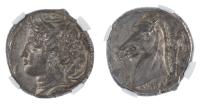 Sicily, Entella. Ca. 320-300 BC. Silver Tetradrachm (17.39 g). Siculo-Punic Issue