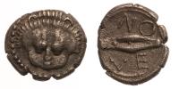 Sicily, Leontini. Ca. 485-466 BC. Silver Obol (litra). 8.5 mm (0.68 g). XF
