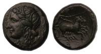 Sicily, Syracuse. Time of Hiketas 288-279 BC. AE 24 (9.65g). XF