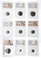 9-piece lot of NGC graded Ancients - Greek, Roman and Byzantine