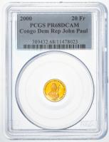 Congo (Democratic Republic). 20 Francs, 2000. PCGS graded PF68 Deep Cameo