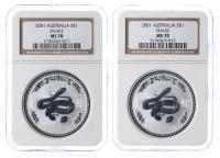 Australia. Dollar, 2001. NGC graded MS70