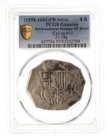 Bolivia. Cob 8 Reales, ND (1598-1603) P B. PCGS graded Genuine, XF Detail (Environmental Damage)