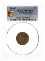 Newfoundland. Cent, 1944-C. PCGS graded MS63 BN