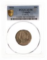 Canada. 20 Cents, 1858. PCGS graded AU58