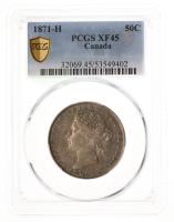 Canada. 50 Cents, 1871-H. PCGS graded EF45