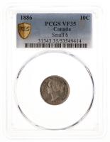 Canada. 10 Cents, 1886. PCGS graded VF35